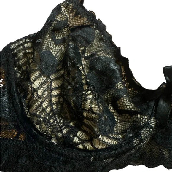 New Black Gothic Skull Bra and Underwear Novelty Set size Large - Picture 3 of 3